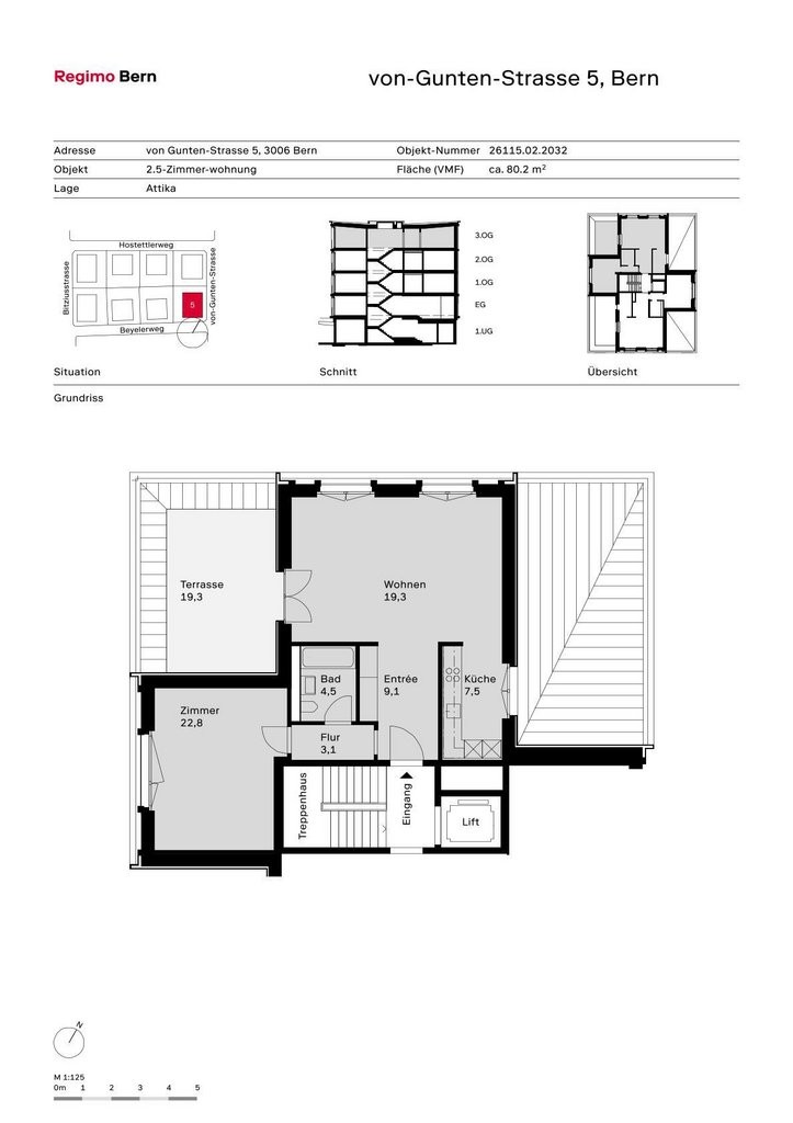 2 ½ rooms attic flat