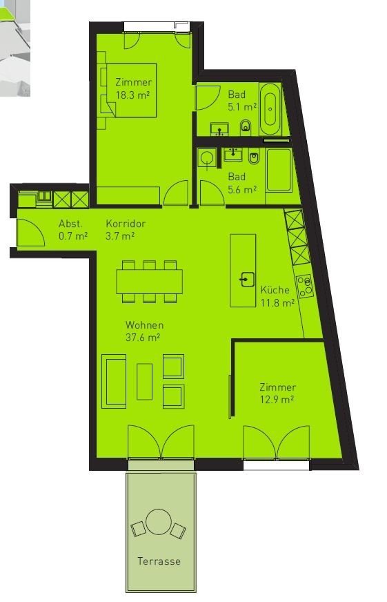 3 ½ rooms apartment