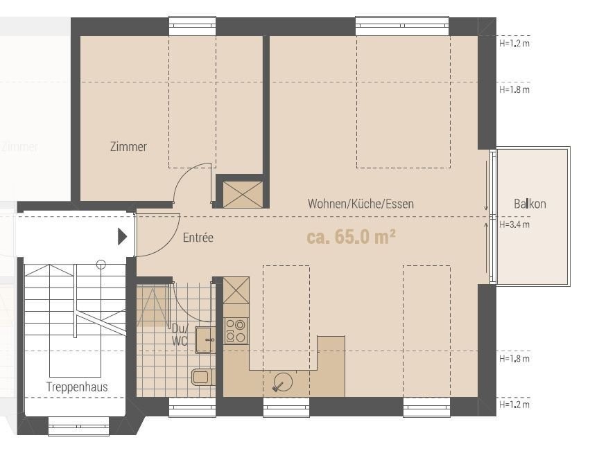 2 ½ rooms apartment