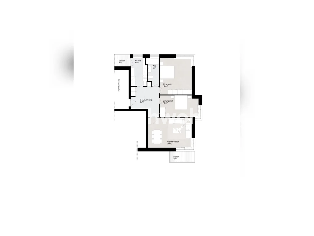 3 ½ rooms apartment