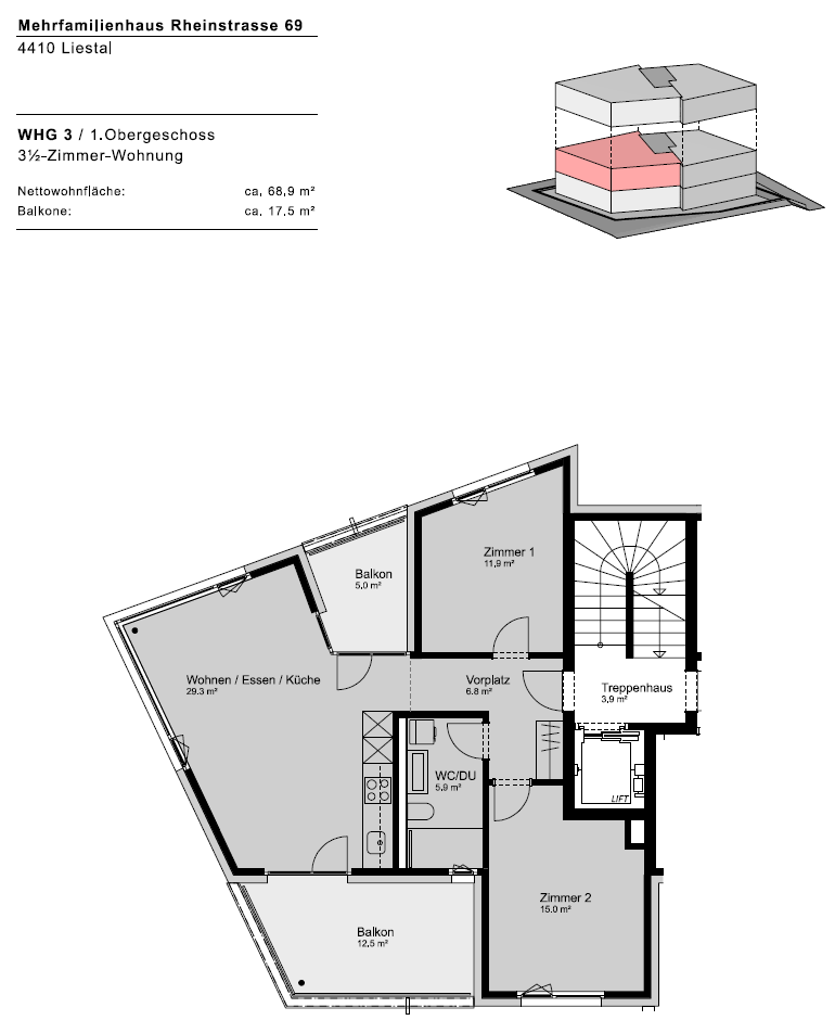 Appartamento di 3 ½ locali