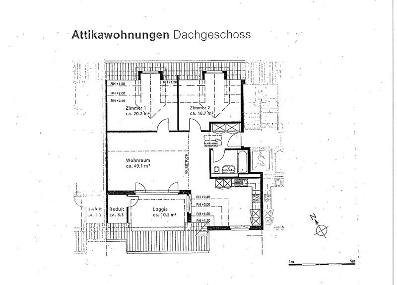 3 ½ pièces appartement au dernier étage