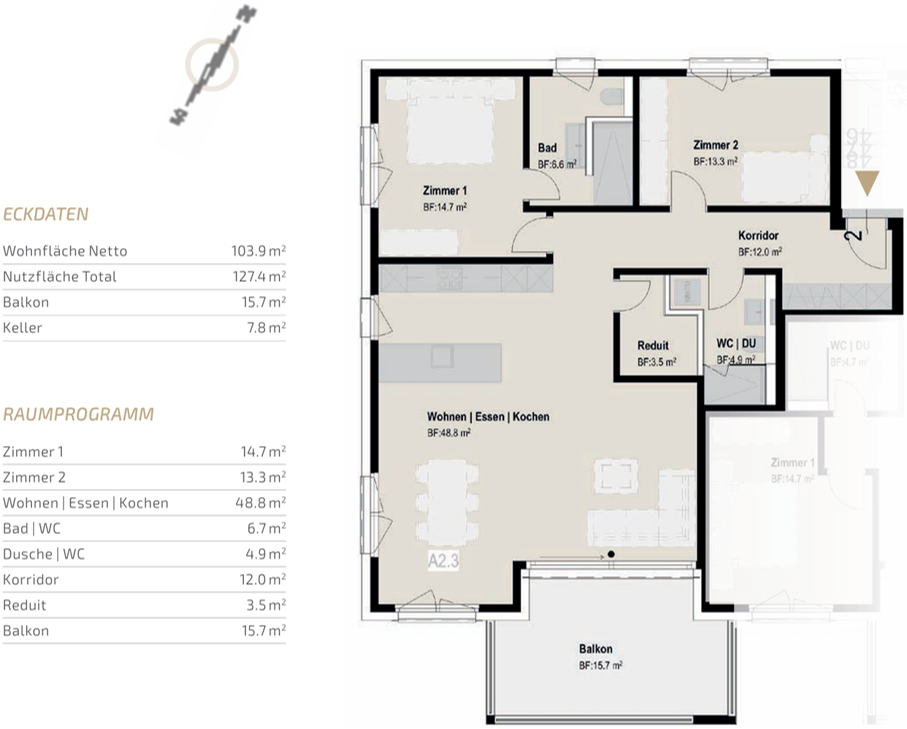 Appartement de 3 ½ pièces