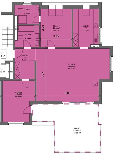 Appartement en mansarde de 3 ½ pièces