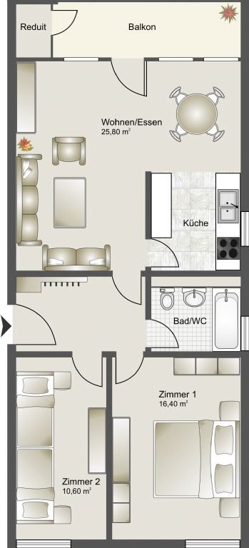 Appartamento di 3 ½ locali