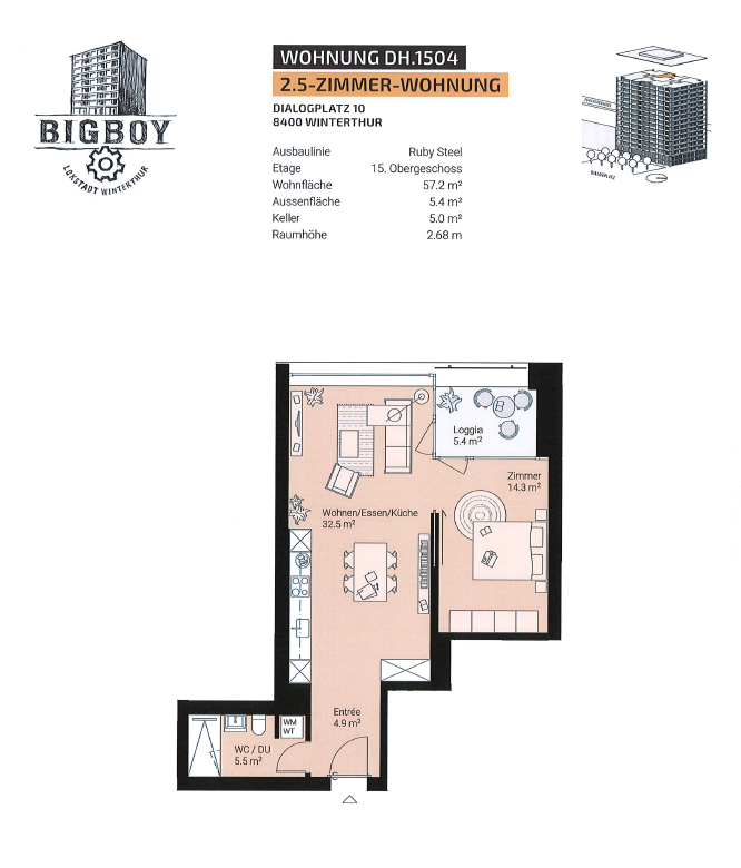2 ½ rooms apartment