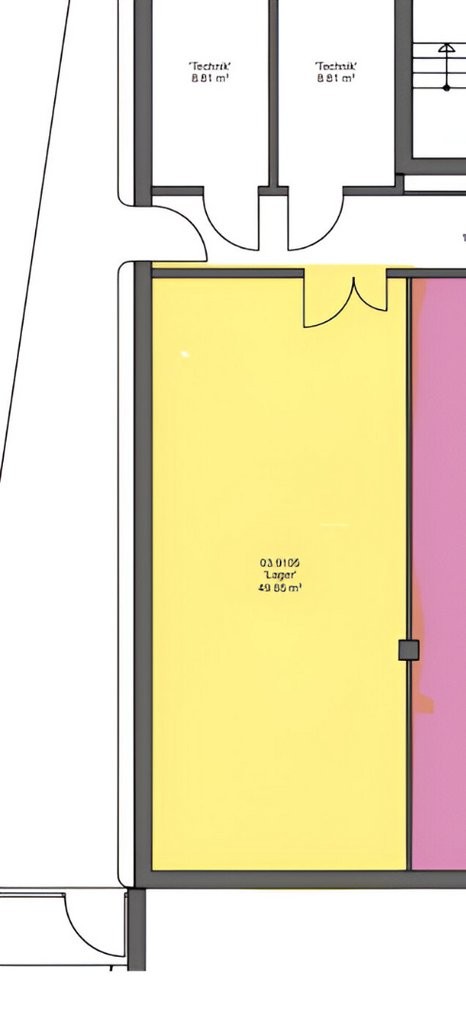 50m² storage room