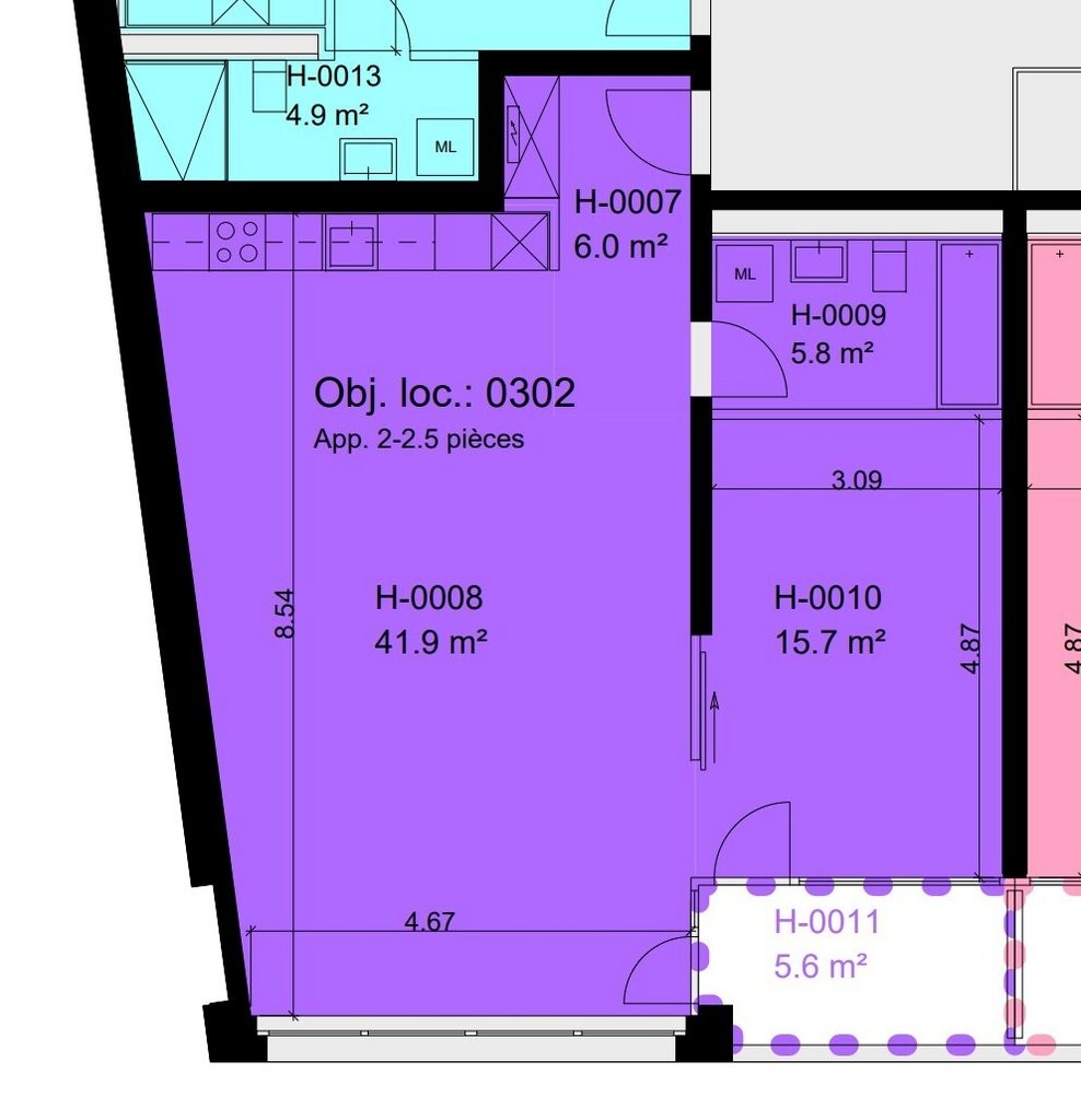 2 ½ rooms apartment