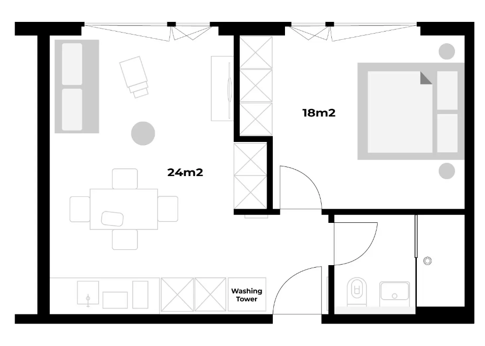 2 ½ rooms apartment