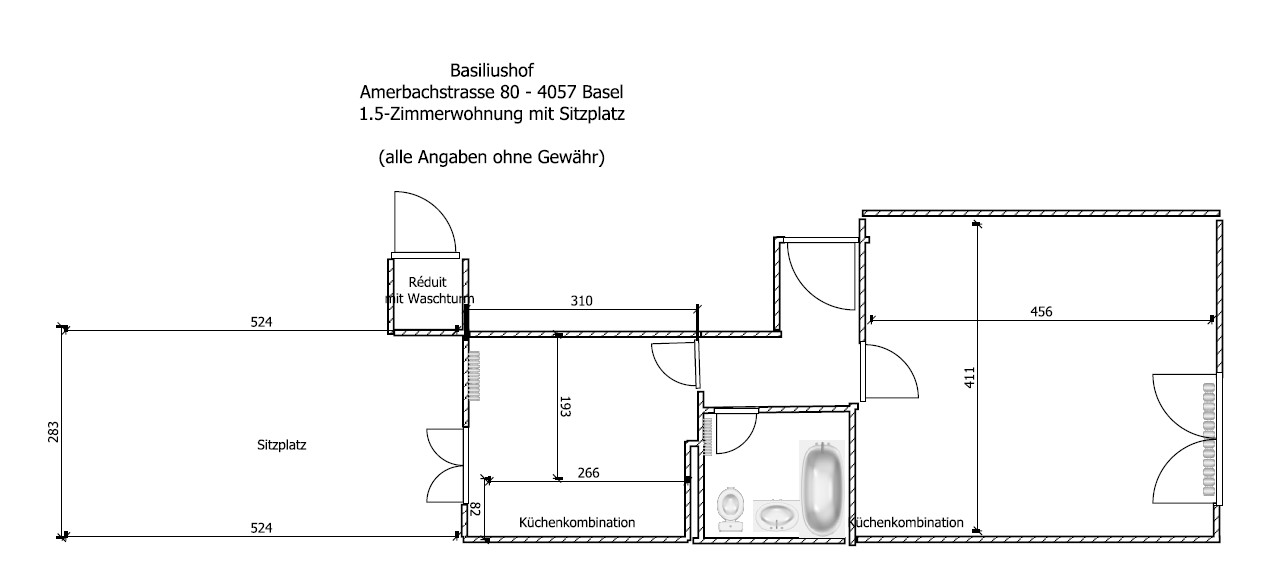 1 ½ rooms apartment