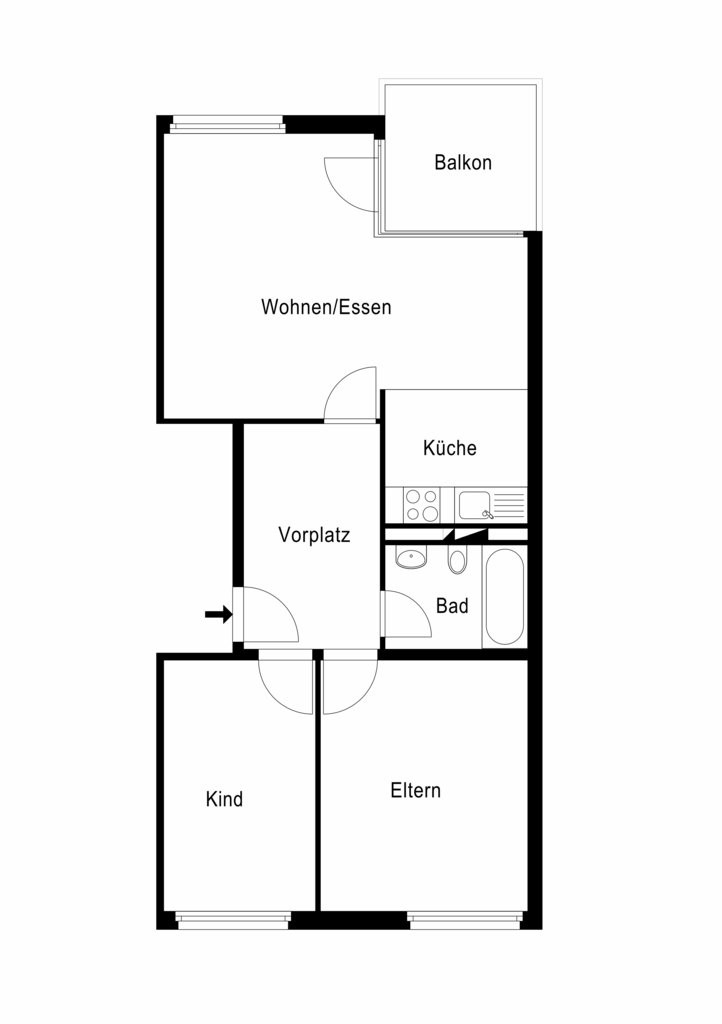 3 ½ rooms apartment