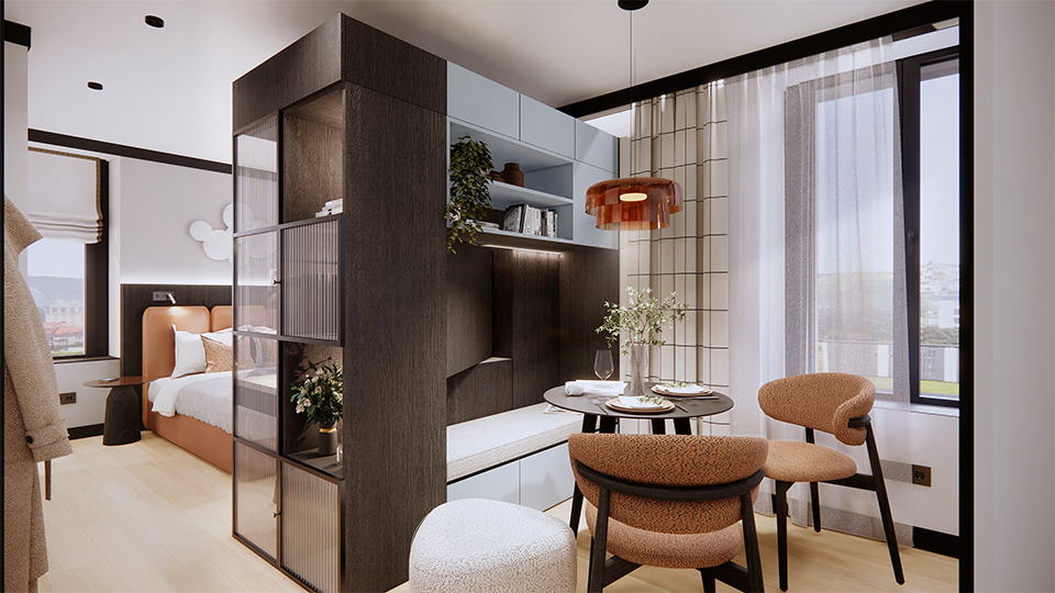 1 ½ pièces appartement meublé