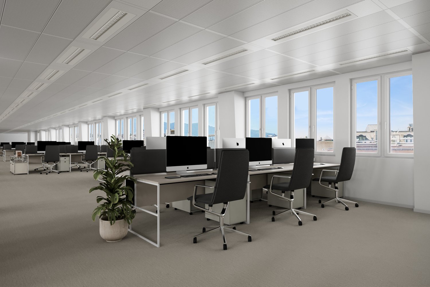 600m² office