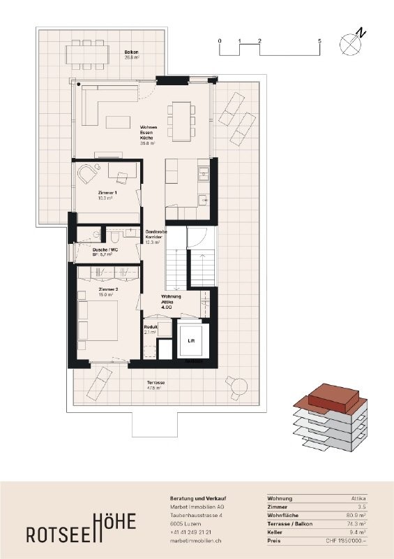 3 ½ rooms apartment
