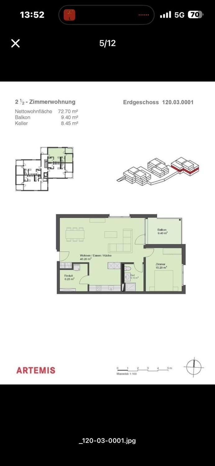 2 ½ rooms apartment
