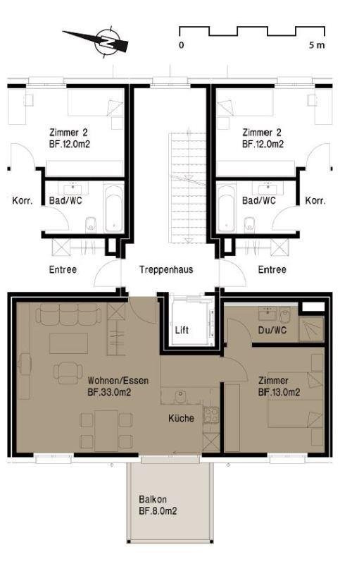 Appartement mansardé de 3 ½ pièces
