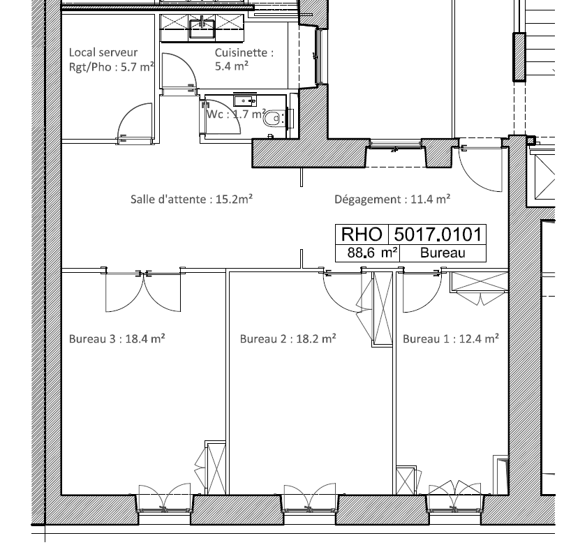 89m² office