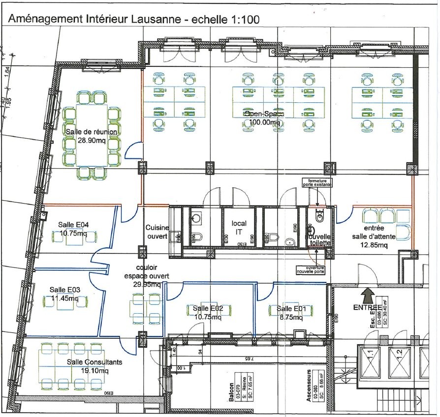 250m² Büro