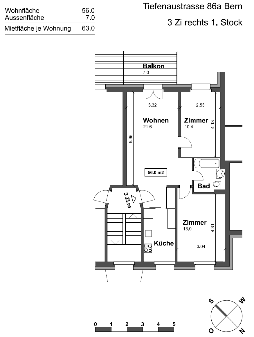 Appartement de 3 pièces