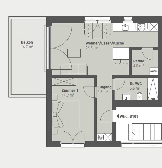 Appartement de 2 ½ pièces