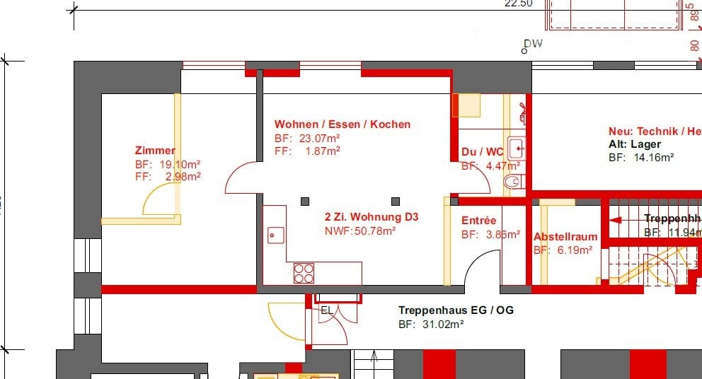Appartement de 2 pièces