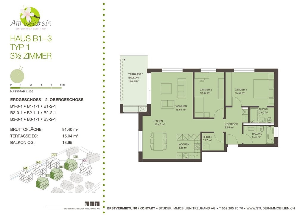 Appartamento di 3 ½ locali