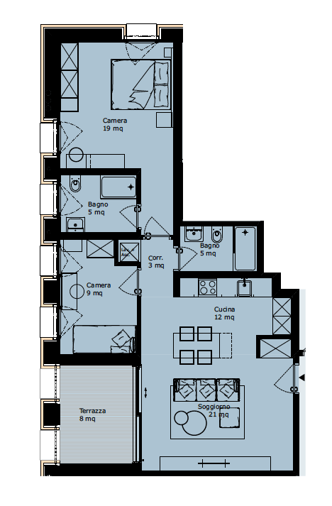 3 ½ Zimmer möblierte Wohnung