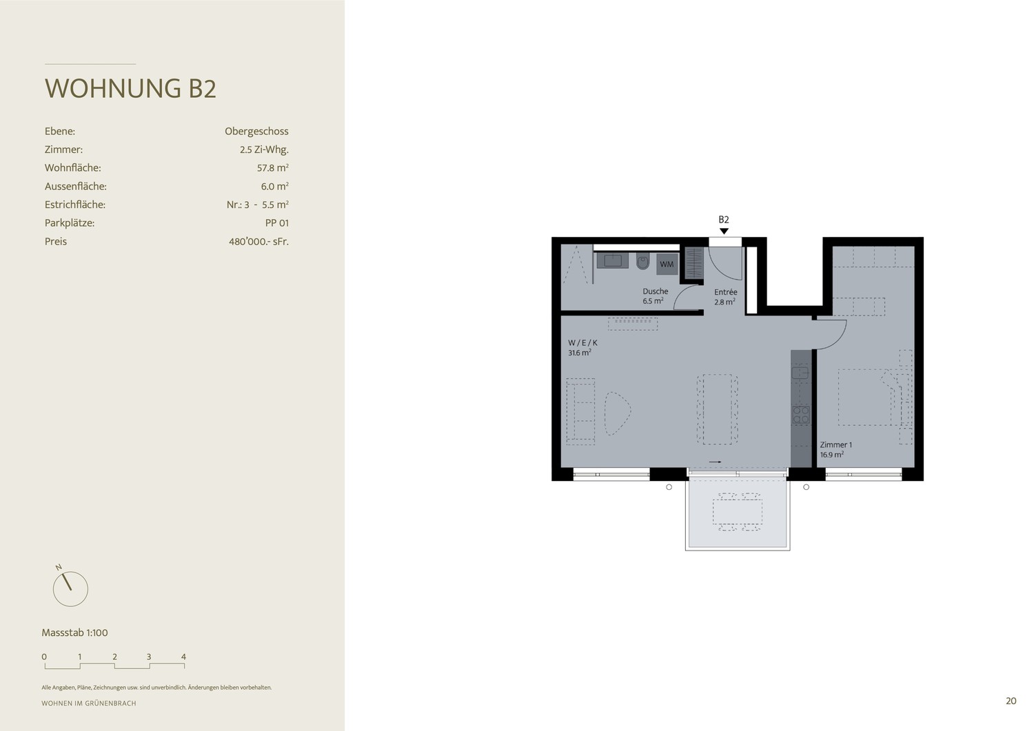 2 ½ rooms apartment
