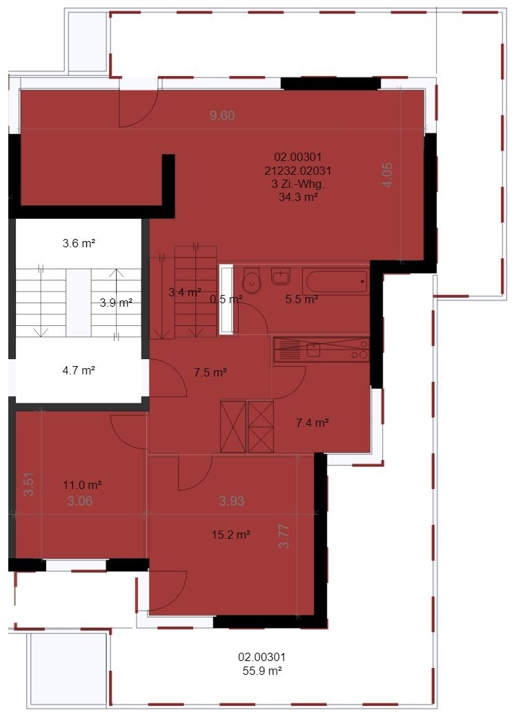 3 rooms apartment