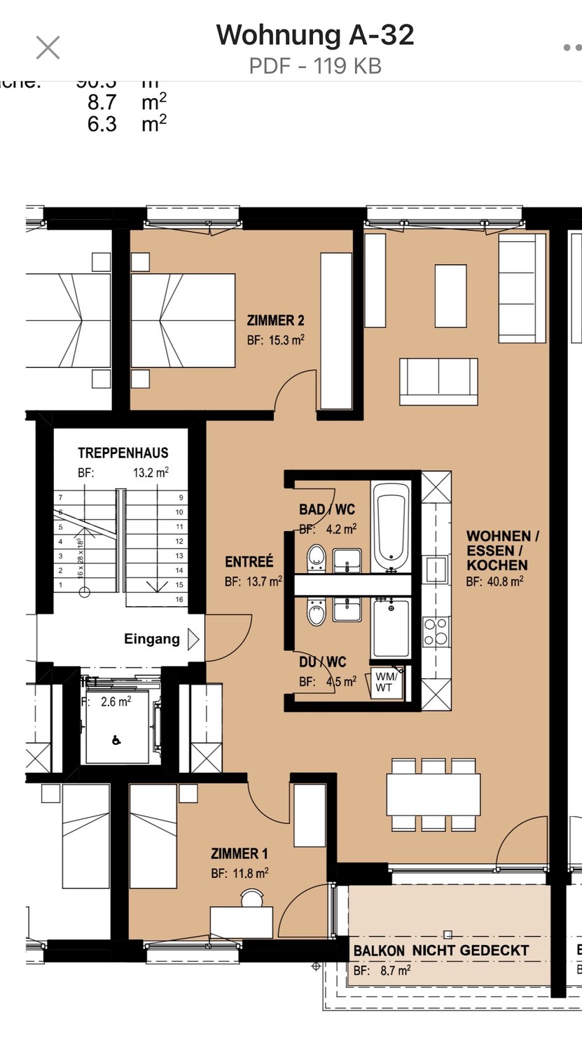 Appartamento di 3 ½ locali