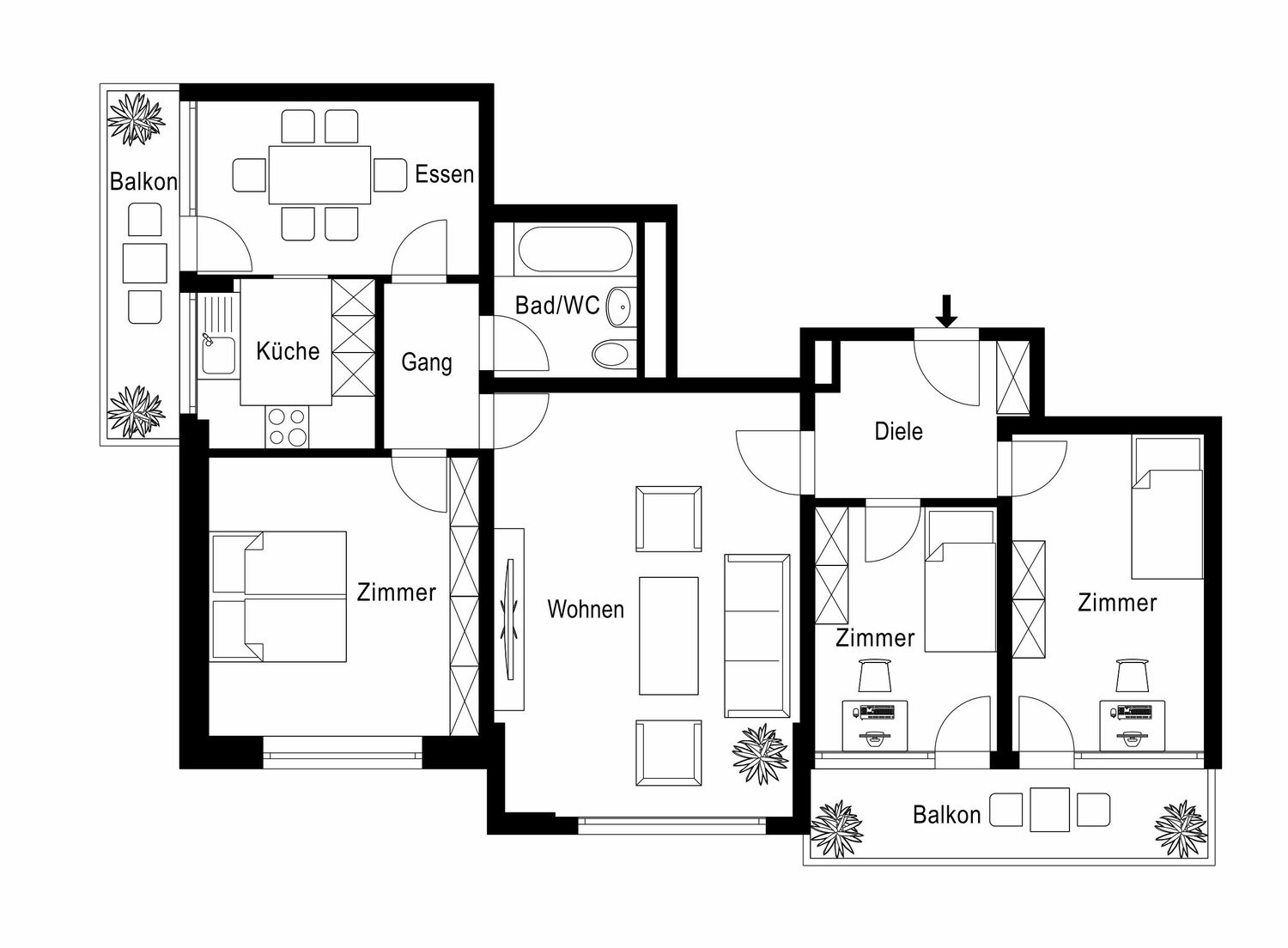 4 ½ rooms apartment
