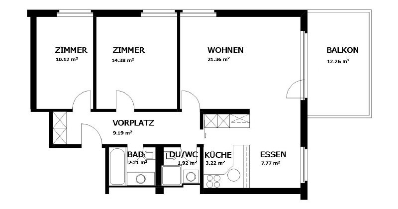 3 ½ rooms apartment