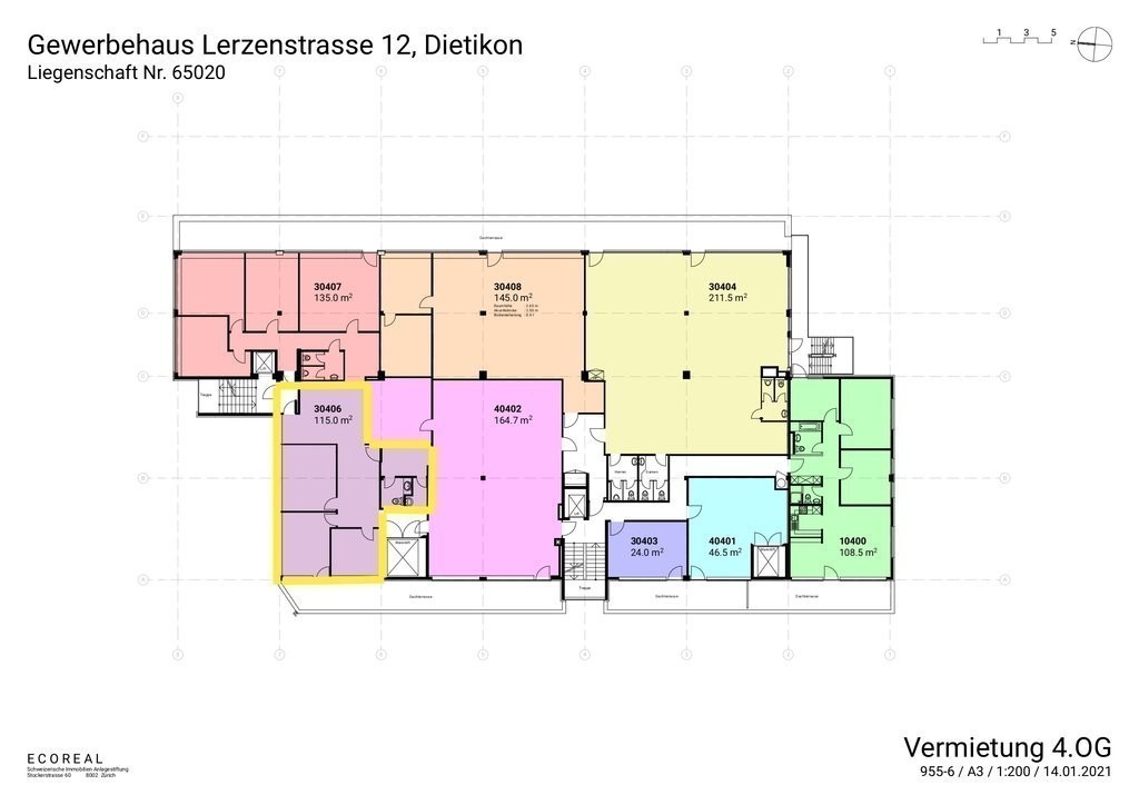 1124m² office