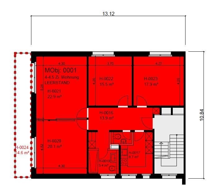 4 pièces appartement