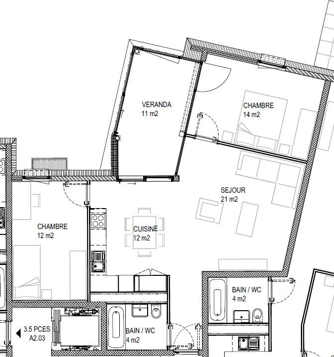 3 ½ rooms apartment