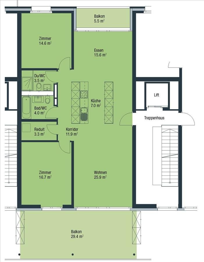 3 ½ rooms apartment