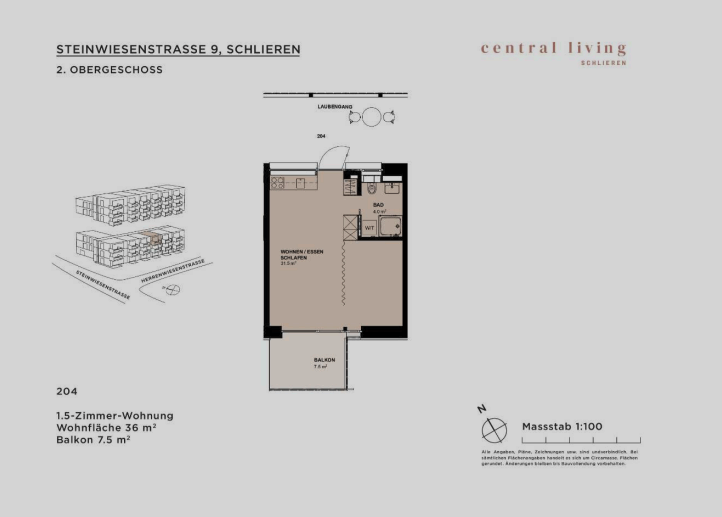 1 ½ Zimmer-Wohnung