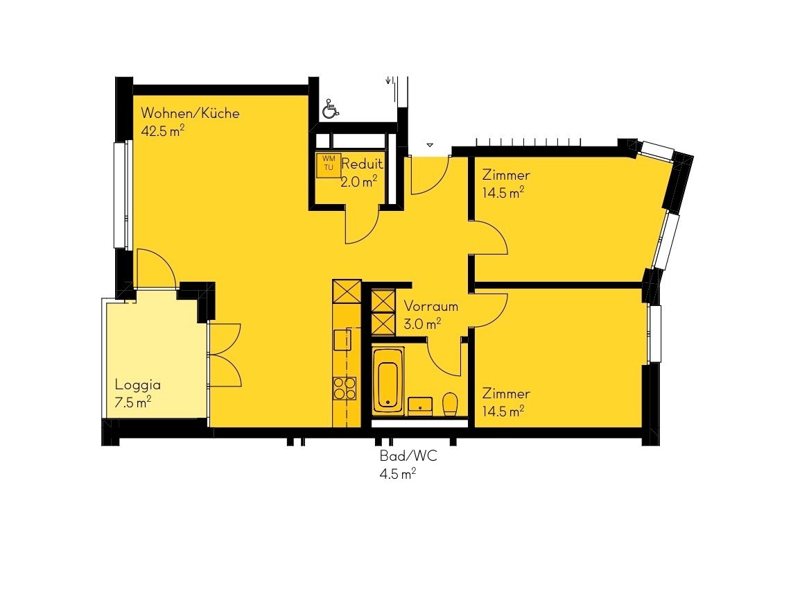 3 ½ rooms apartment