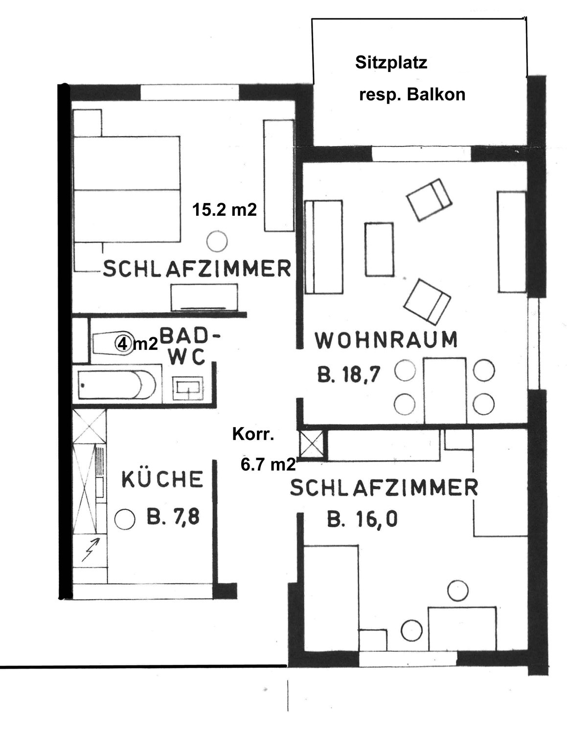 3 rooms apartment