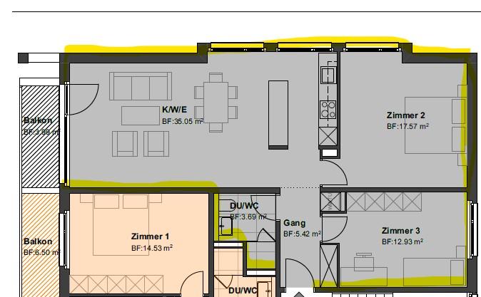 Appartamento di 3 ½ locali