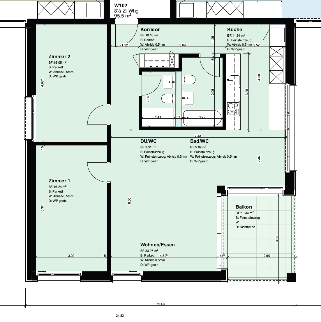 Appartamento di 3 ½ locali