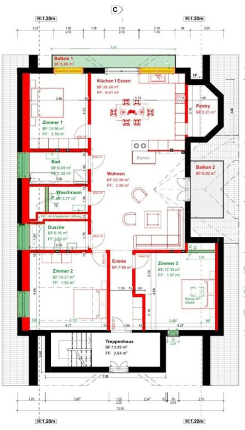 5 rooms roof flat