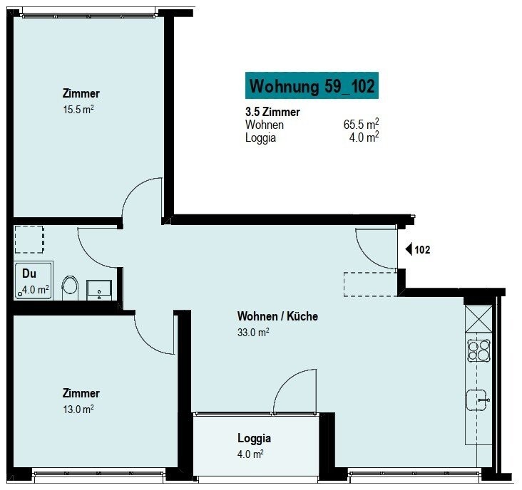 Appartamento di 3 ½ locali