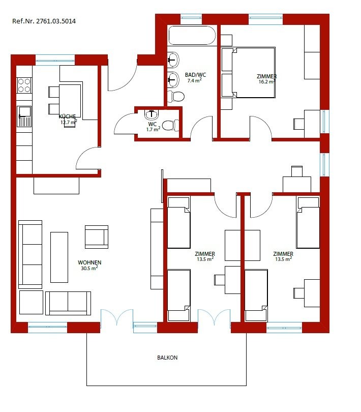 4 ½ rooms apartment