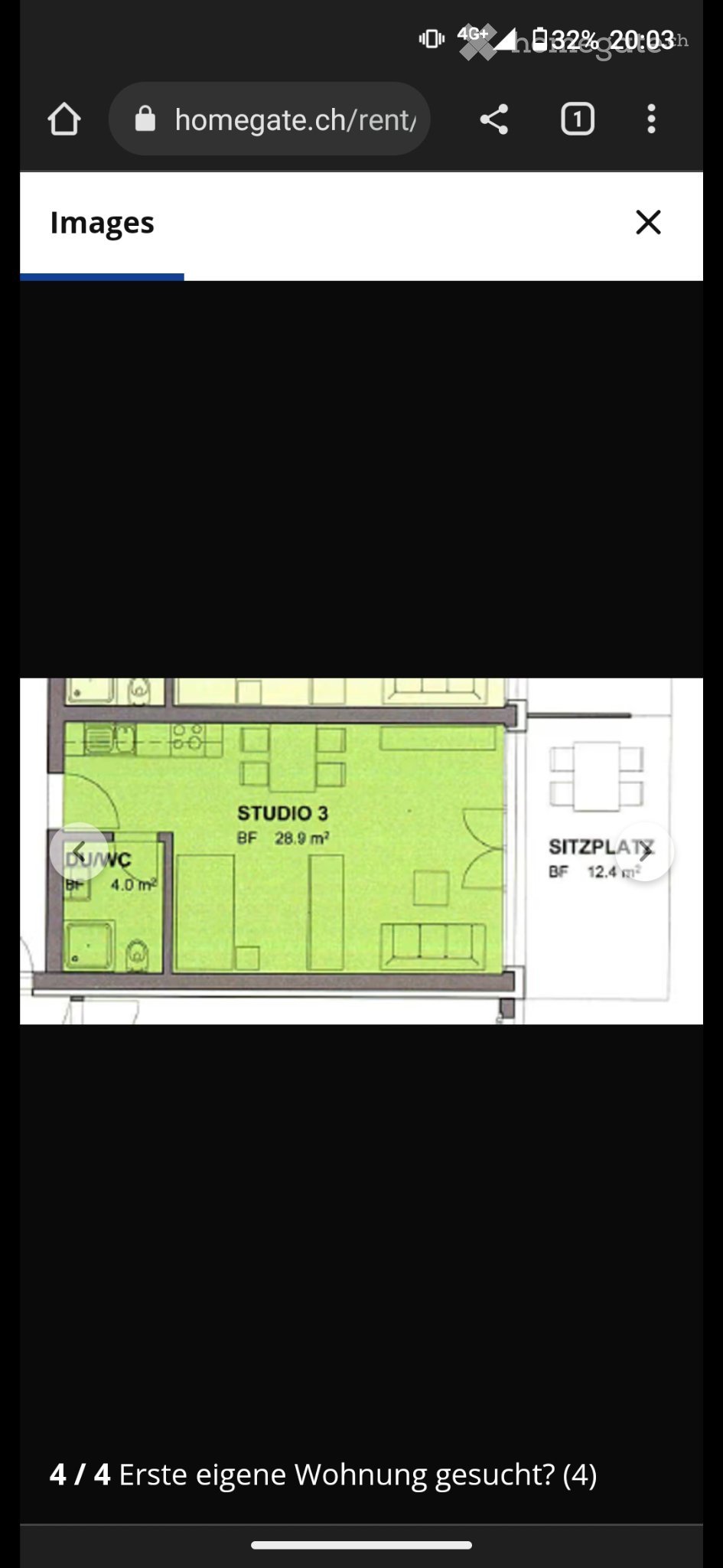 Appartement de 1 ½ pièces
