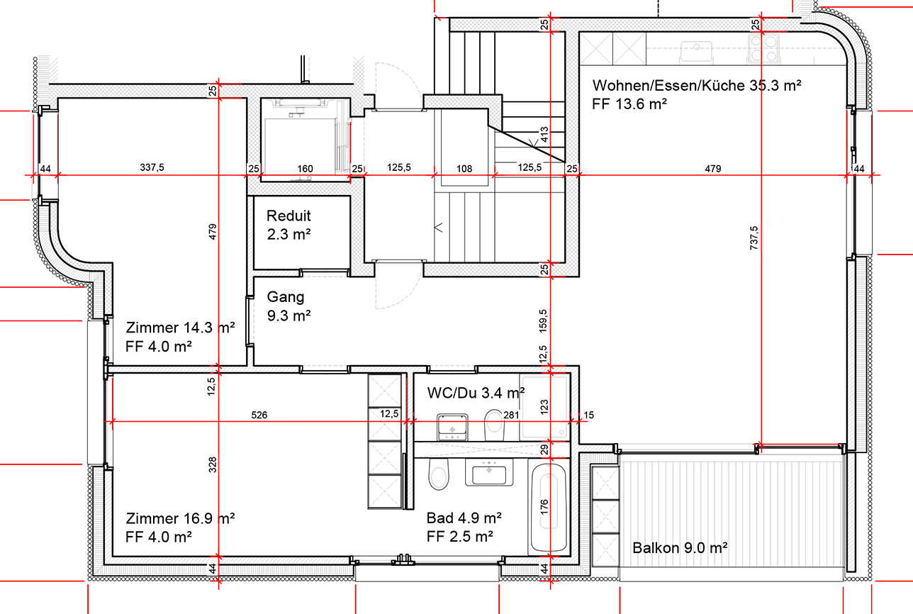 3 ½ rooms apartment