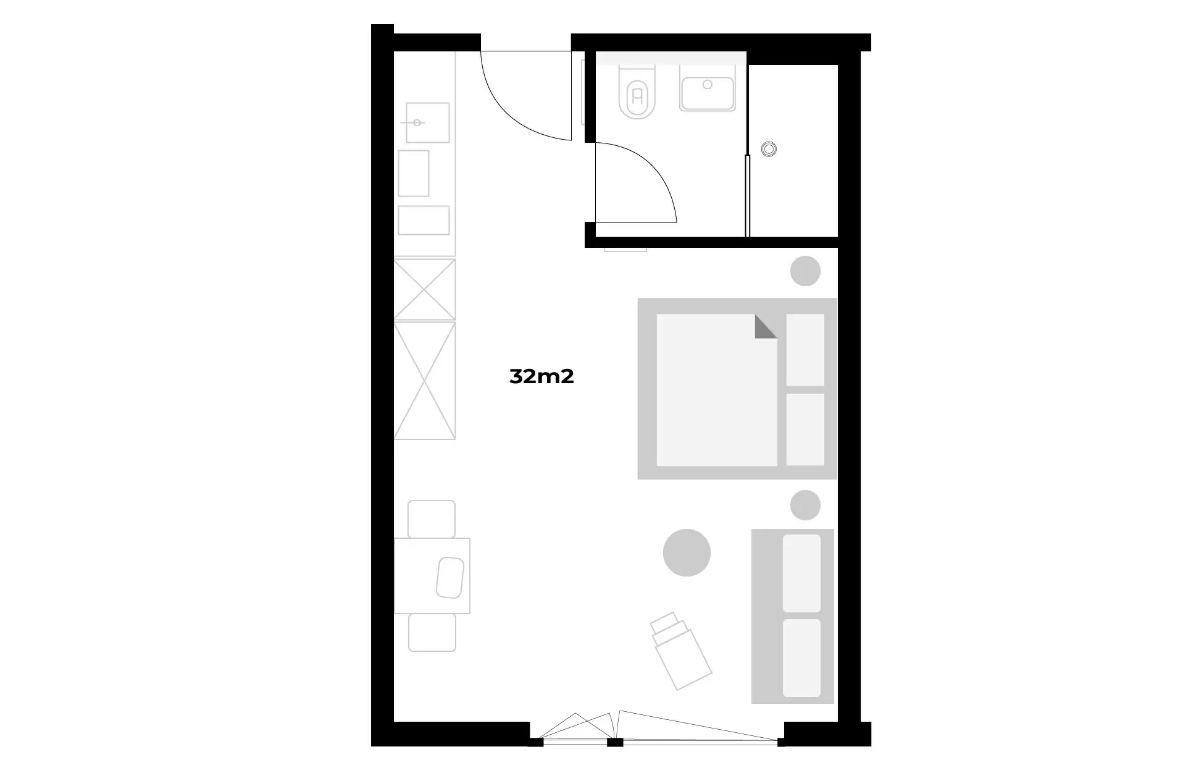 1 ½ rooms furnished flat
