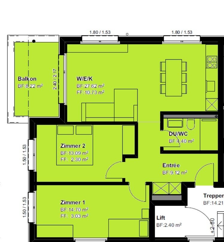 Appartement de 3 ½ pièces