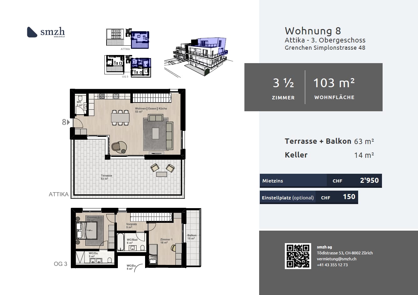 3 ½ rooms duplex
