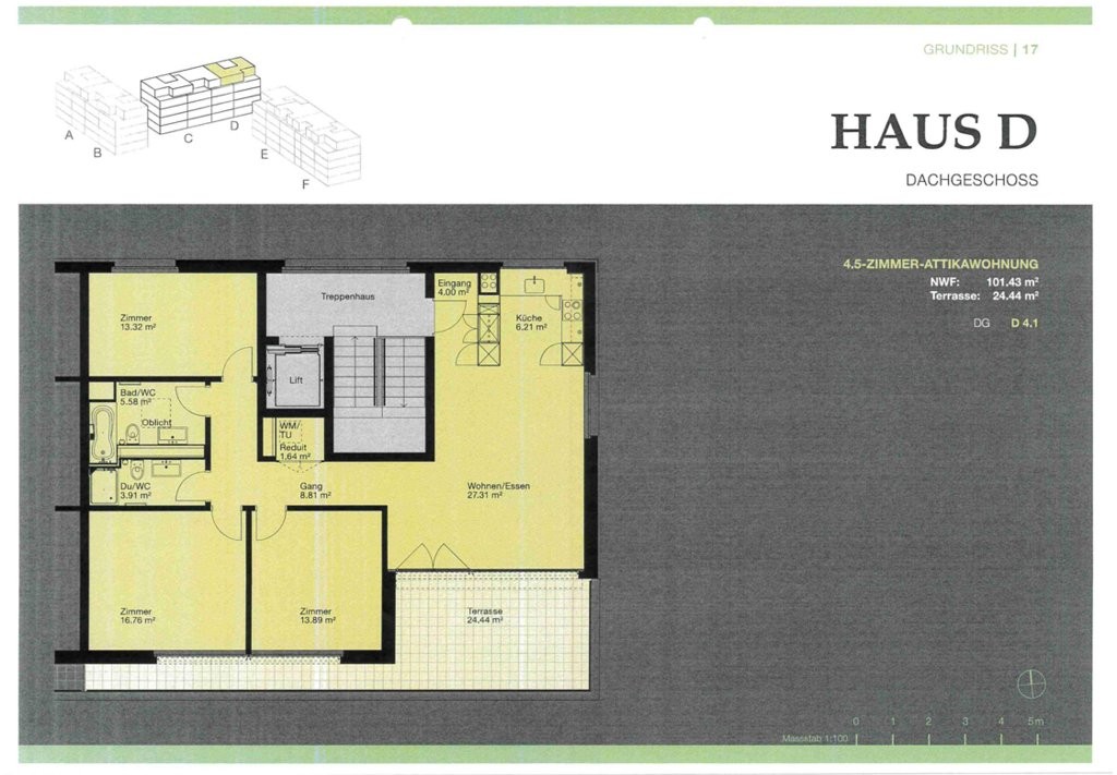 4 ½ rooms attic flat